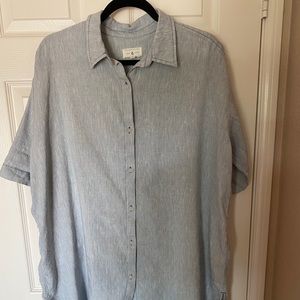 Lou & Grey oversized soft button down shirt